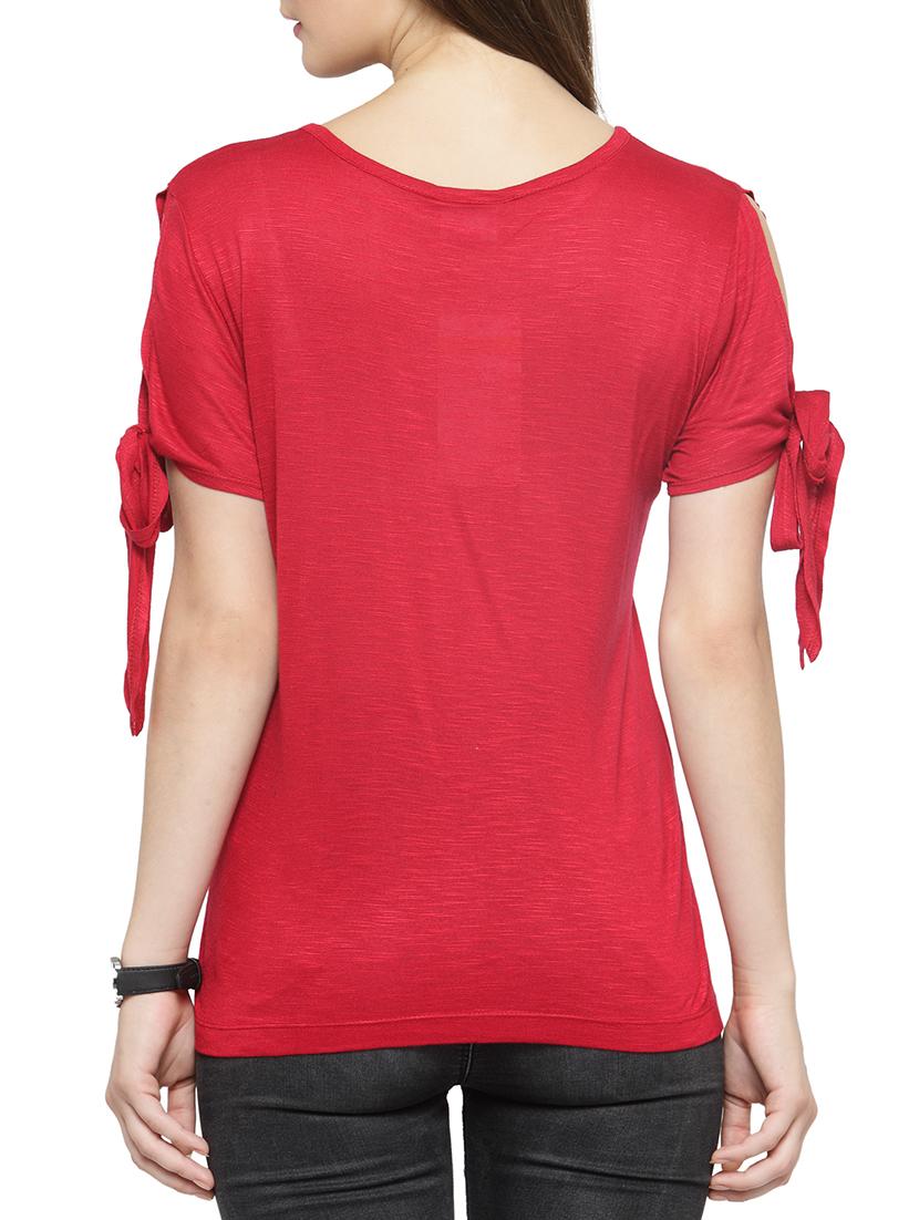 side tie up sleeved top - 15397143 - Zoom Image - 3