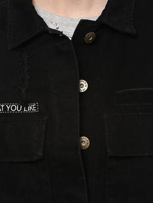 printed back frayed jacket - 15397333 - Standard Image - 3