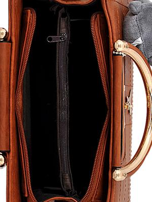 brown leatherette (pu) regular sling bag - 15398878 - Standard Image - 3