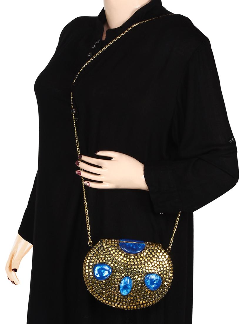 gold metal box clutch - 15399324 - Zoom Image - 6