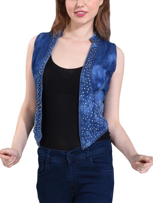 bow detail embellished jacket - 15399496 - Standard Image - 1
