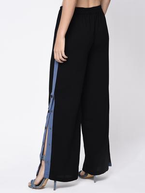 side taping detail flared trouser - 15399595 - Standard Image - 3