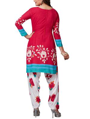 Printed unstitched combo suit - 15400807 - Standard Image - 3