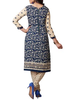 Printed unstitched combo suit - 15400934 - Standard Image - 3