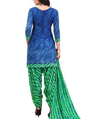 Printed unstitched combo suit - 15400938 - Standard Image - 3