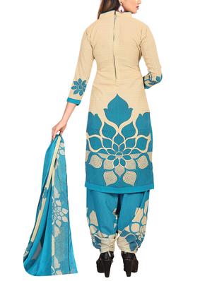 Printed unstitched combo suit - 15400986 - Standard Image - 3