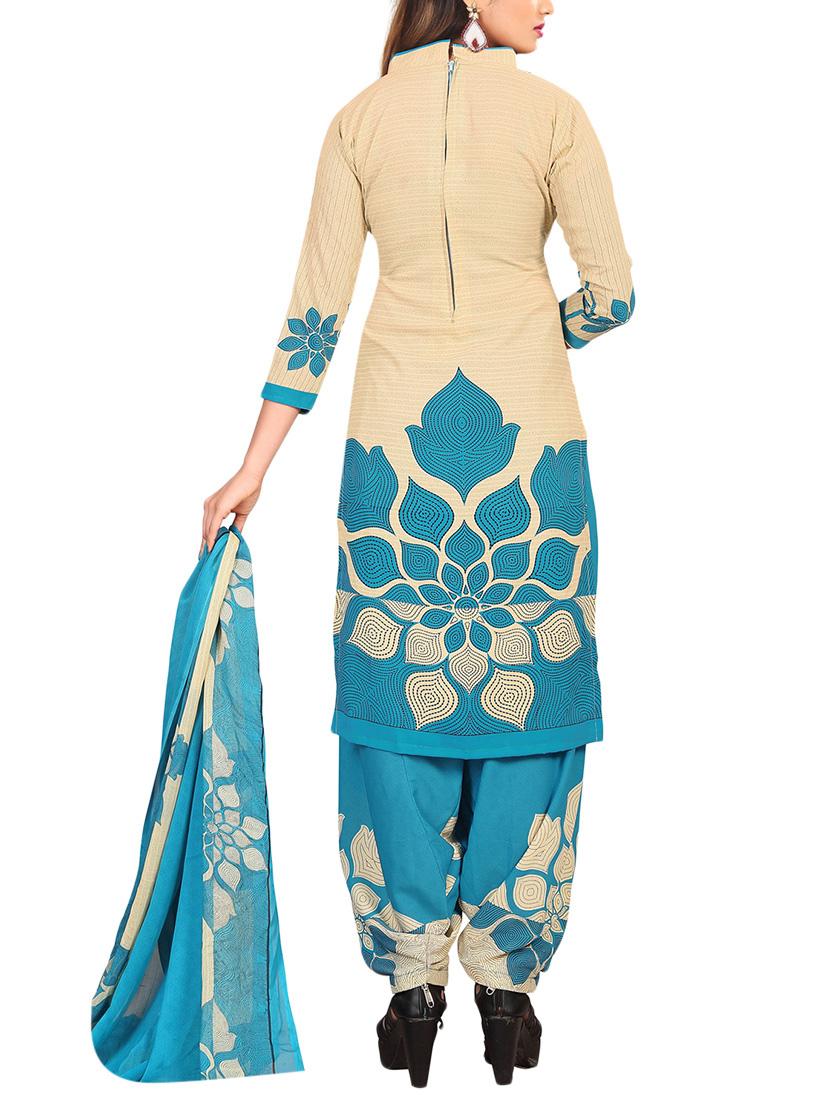 Printed unstitched combo suit - 15400986 - Zoom Image - 3