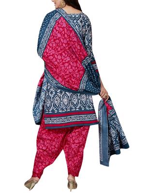 Printed unstitched combo suit - 15400992 - Standard Image - 3