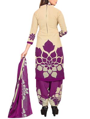 Printed unstitched combo suit - 15401067 - Standard Image - 3