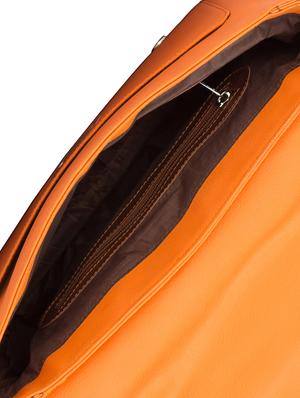 orange leatherette (pu) regular satchel - 15401394 - Standard Image - 3