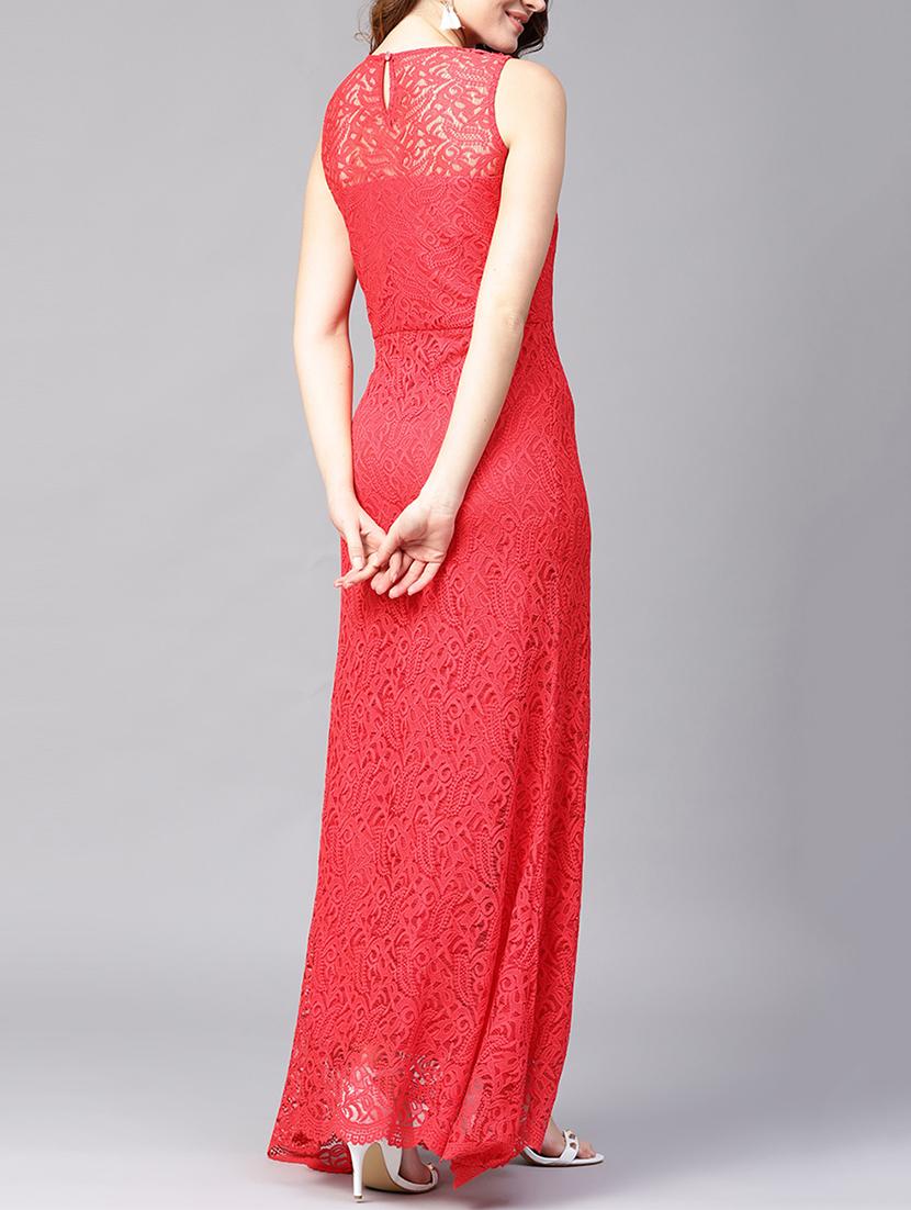 scallop hem textured lace gown - 15401524 - Zoom Image - 3
