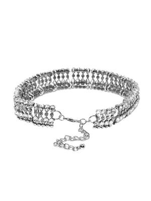 silver tone stone short necklace - 15401603 - Standard Image - 3