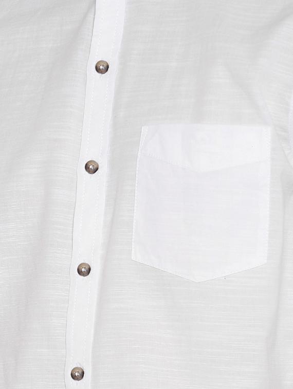 white linen casual shirt - 15402032 - Zoom Image - 3