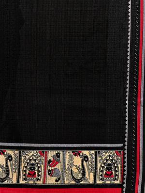 black art silk printed dupatta - 15402077 - Standard Image - 3