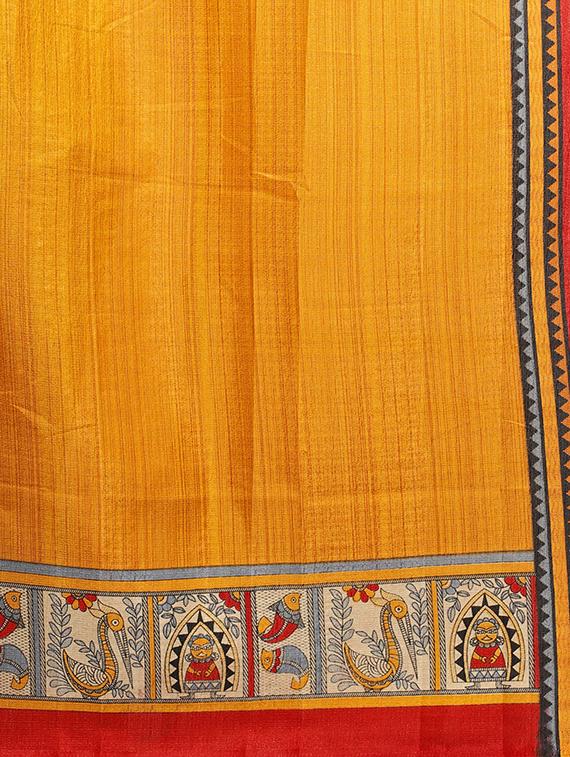 mustard art silk printed dupatta - 15402078 - Zoom Image - 3