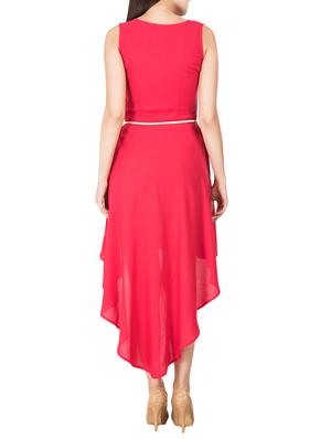 Belted waist high low dress - 15402139 - Standard Image - 3