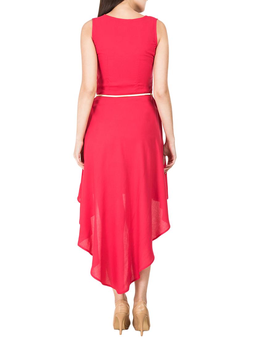 Belted waist high low dress - 15402139 - Zoom Image - 3