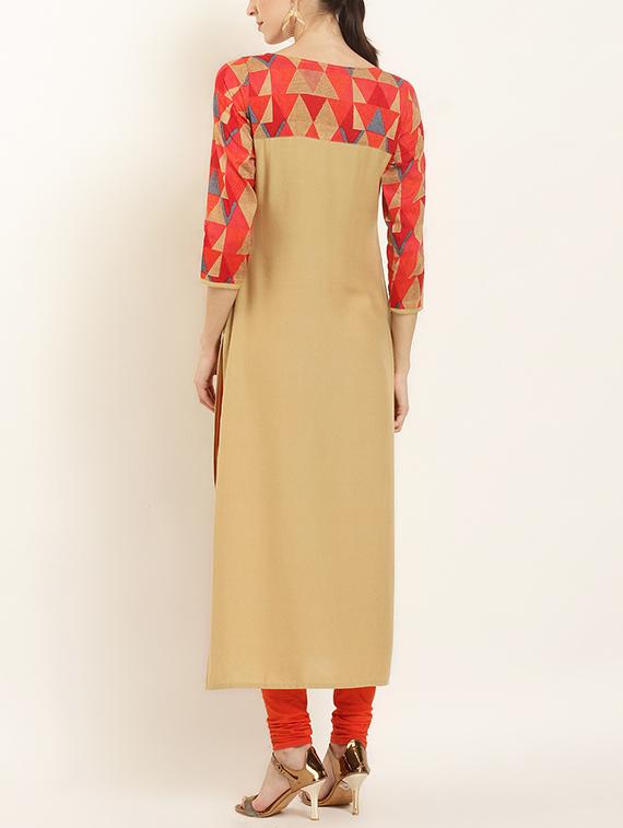 straight printed kurta - 15402337 - Zoom Image - 3