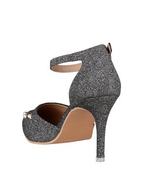 black leatherette ankle strap sandals - 15406015 - Standard Image - 3