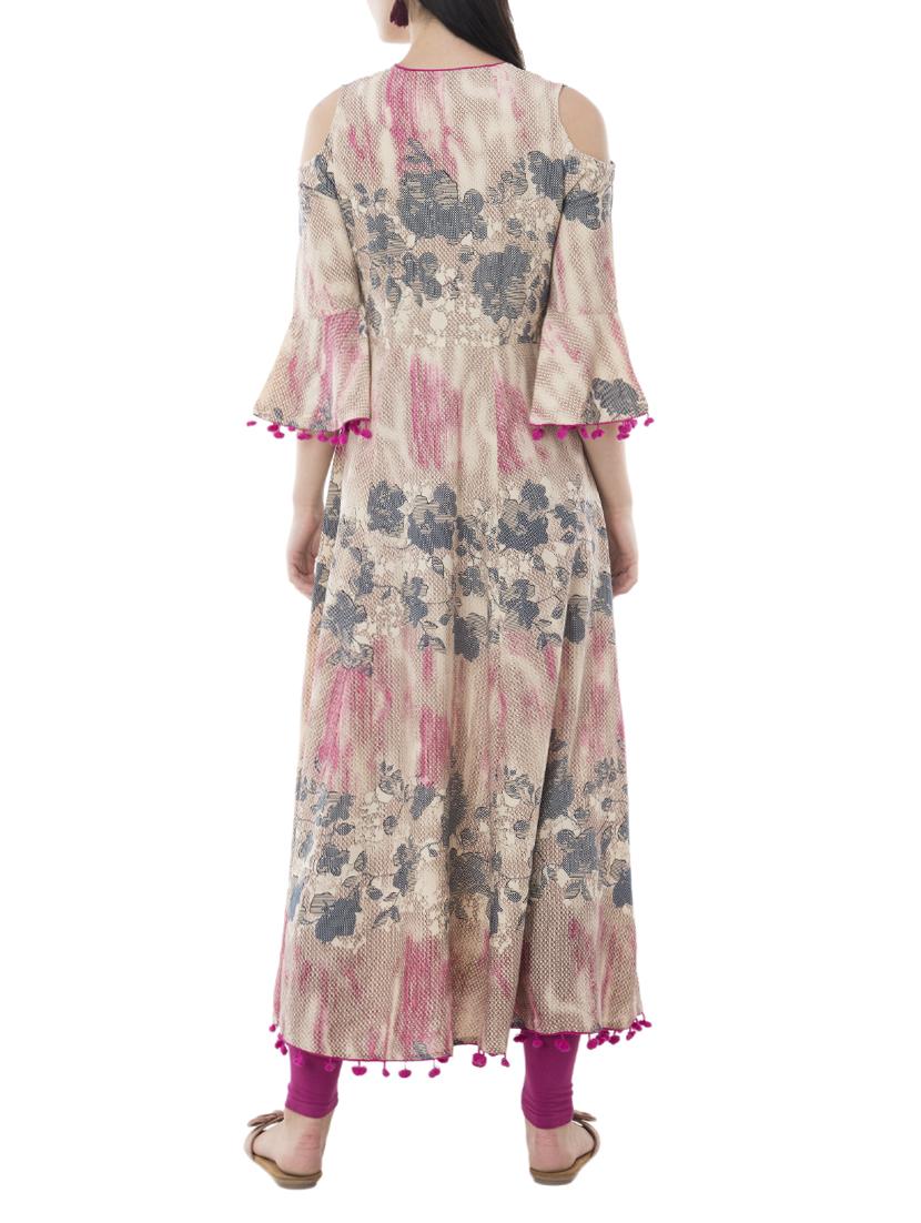 flared tassels kurta - 15410255 - Zoom Image - 3