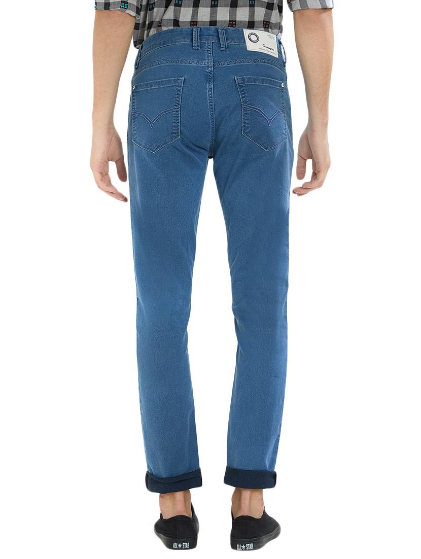 light blue cotton plain jeans - 15410291 - Zoom Image - 3