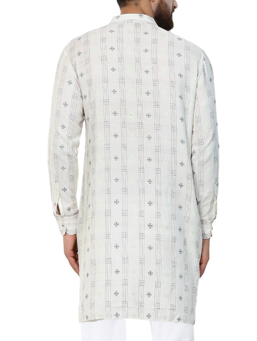 white printed medium kurta - 15410441 - Zoom Image - 3