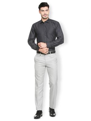 grey polyester blend flat front formal trouser - 15410841 - Standard Image - 3