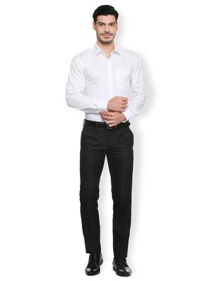 black polyester blend flat front formal trouser - 15410843 - Standard Image - 3