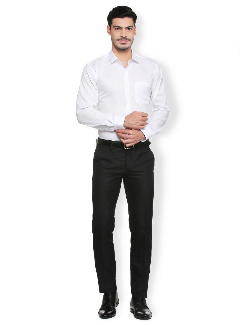black polyester blend flat front formal trouser - 15410843 - Zoom Image - 3