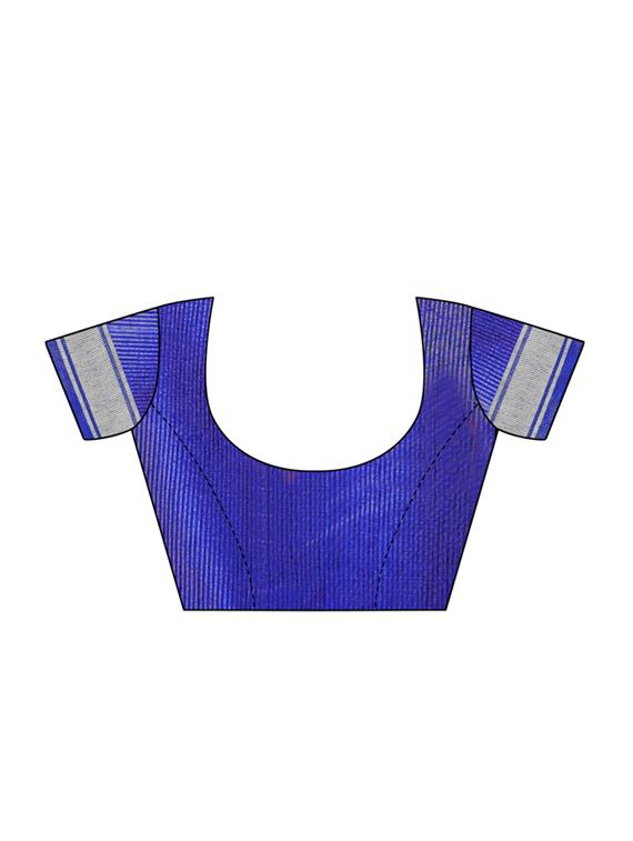 Linen maheshwari saree with blouse - 15410847 - Zoom Image - 3