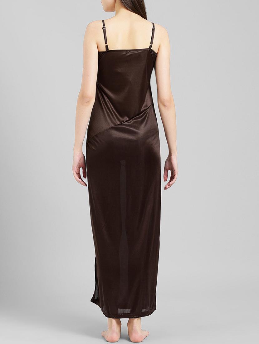 Sweetheart neck side slit nighty - 15411054 - Zoom Image - 3