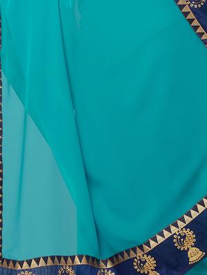 embroidered lace border saree with blouse - 15411062 - Standard Image - 3