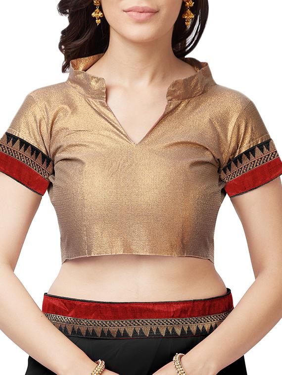 embroidered lace border saree with blouse - 15411067 - Zoom Image - 3