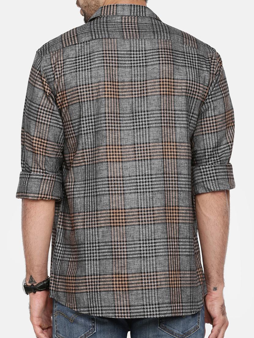 grey cotton casual shirt - 15411214 - Zoom Image - 3