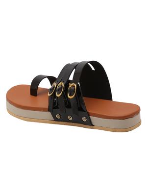 black one toe wedges - 15411239 - Standard Image - 3