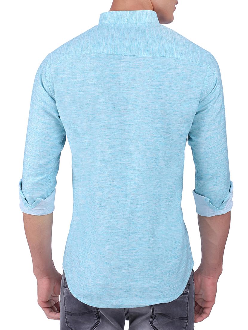 blue cotton casual shirt - 15411394 - Zoom Image - 3