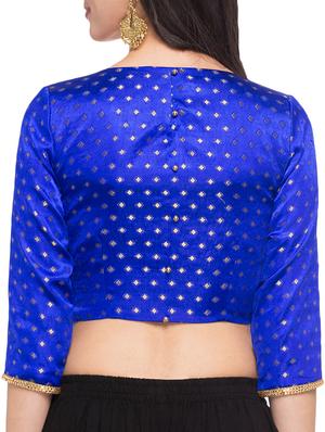 Golden zari embroidered blouse - 15411597 - Standard Image - 3