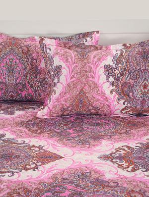 Cotton 160 TC Motifs Print Bed in a Bag Set of 4- White, Pink - 15411829 - Standard Image - 3