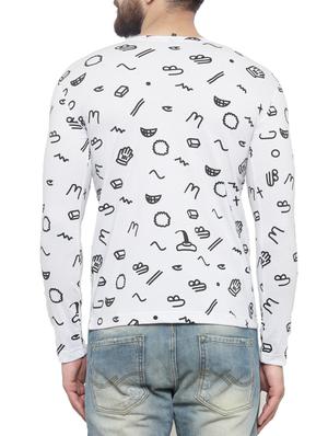 white cotton all over print t-shirt - 15412155 - Standard Image - 3
