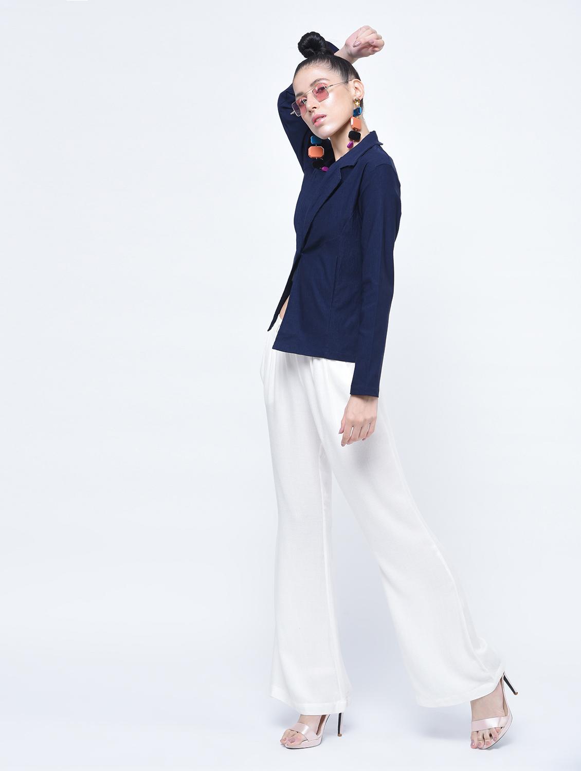 lapel collar formal blazer - 15412202 - Zoom Image - 3