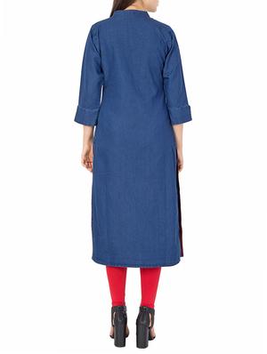 straight embroidered kurta - 15412226 - Standard Image - 3