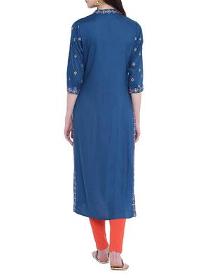 Embroidered Straight Kurta - 15412241 - Standard Image - 3