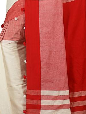 colour block tant saree with tassels with blouse - 15412253 - Standard Image - 3