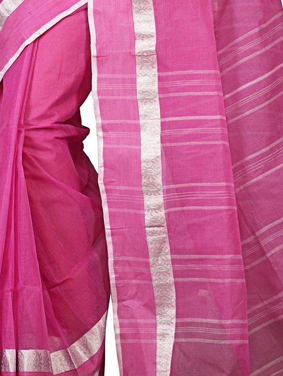 contrast jacquard border tant saree with blouse - 15412363 - Zoom Image - 3