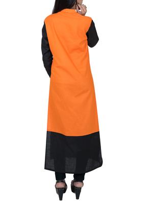 straight color block kurta - 15412751 - Standard Image - 3