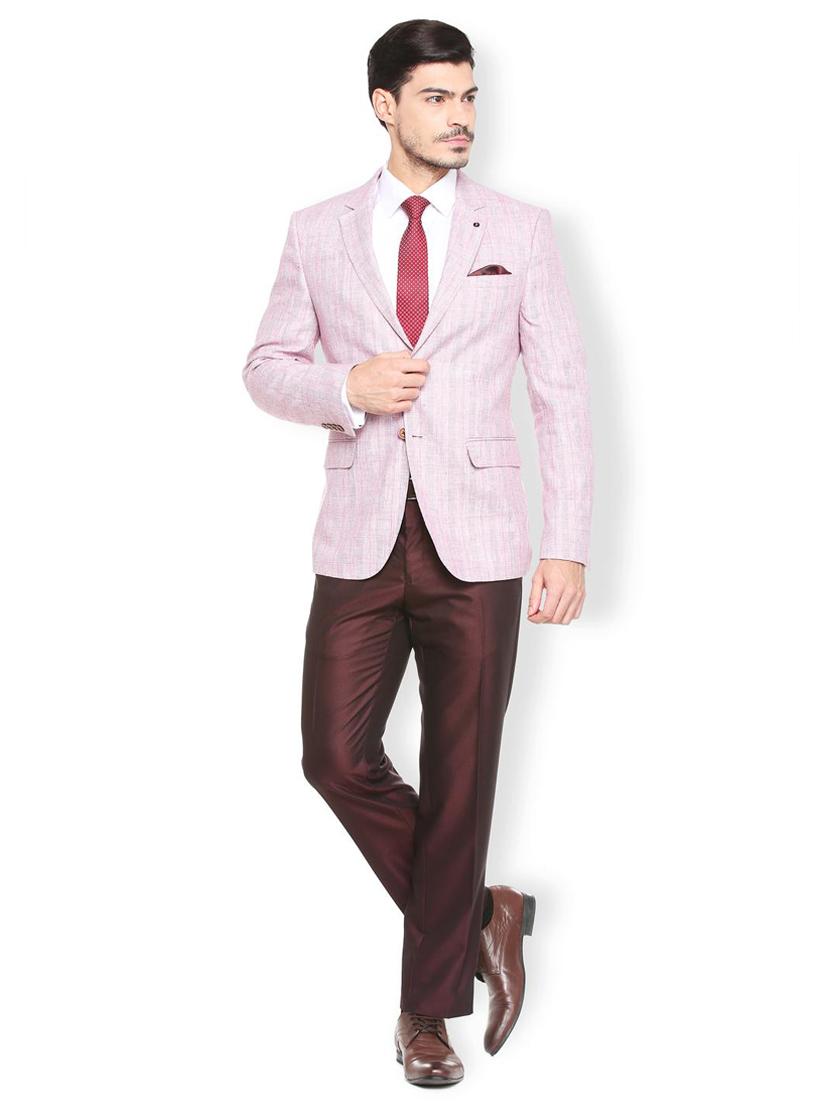 red linen single breasted blazer - 15412823 - Zoom Image - 3