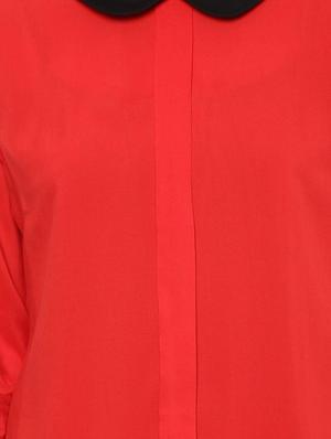 Peter pan collar pleated front top - 15412902 - Standard Image - 3