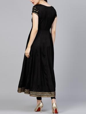 Anarkali foil printed kurta - 15413378 - Standard Image - 3