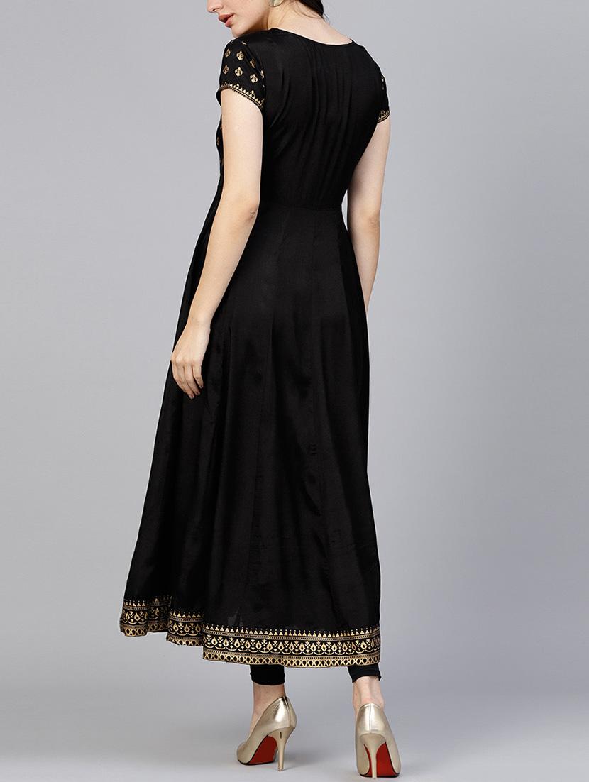 Anarkali foil printed kurta - 15413378 - Zoom Image - 3