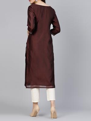 straight sequin work kurta - 15413379 - Standard Image - 3